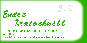 endre kratochwill business card